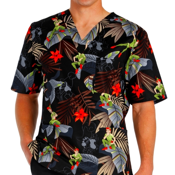 Disney with Cherokee Tooniforms Medical Scrub Peter Pan Print - Picture 16 of 16